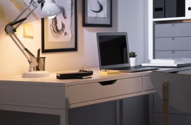 neat-tidy-workspace-with-laptop-lamp